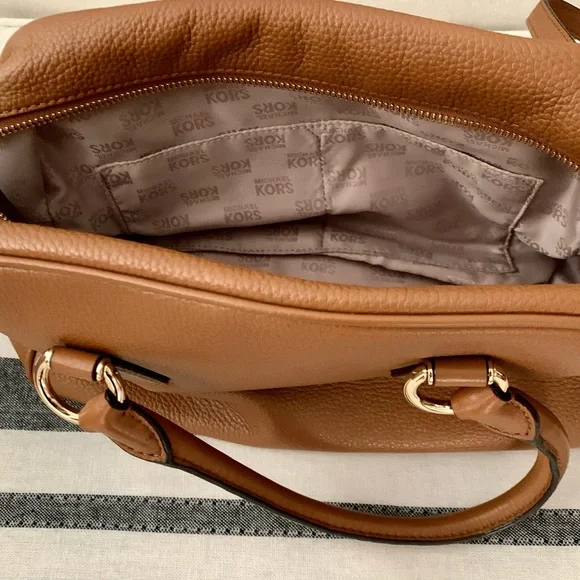 Michael Kors Camel Brown Soft Leather Satchel Crossbody Bag - Picture 6 of 8